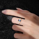 Luxury Emerald Cut Alexandrite Cluster Engagement Ring - Additional view