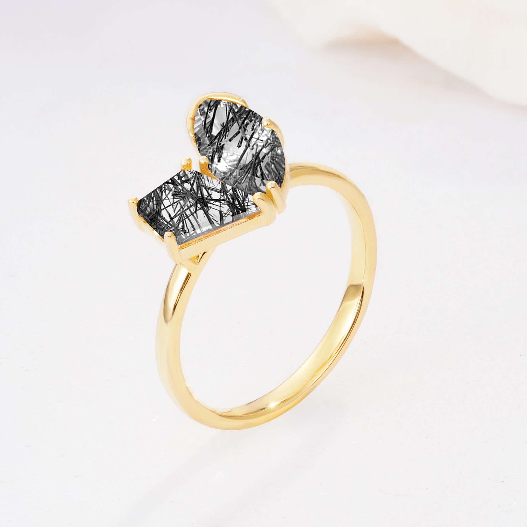 SR17654 Black Rutilated Quartz Ring - Additional view