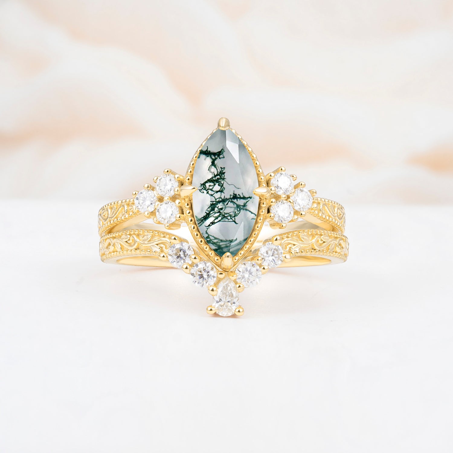 SR17655 Moss Agate Ring - Additional view