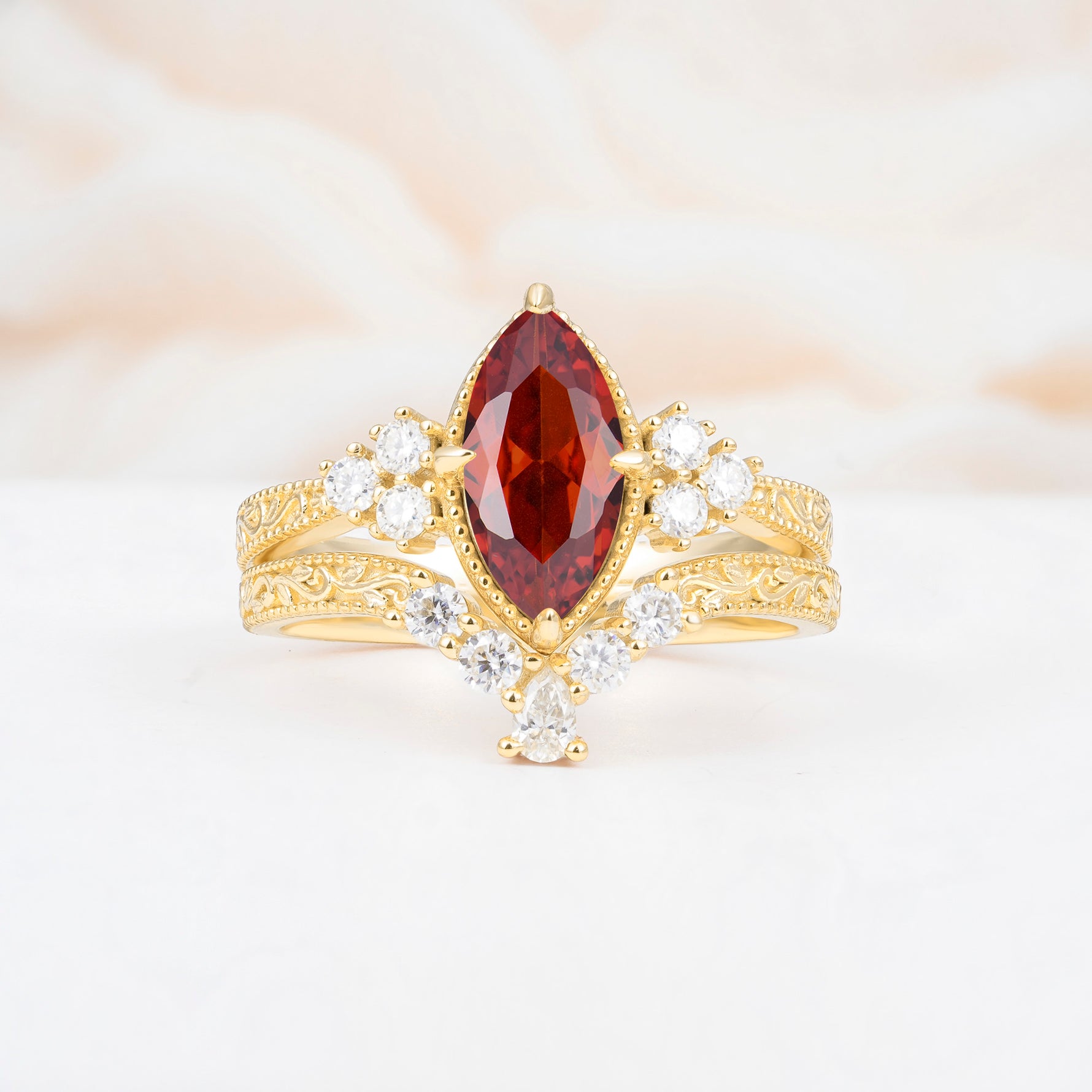SR17655 Garnet Ring - Additional view