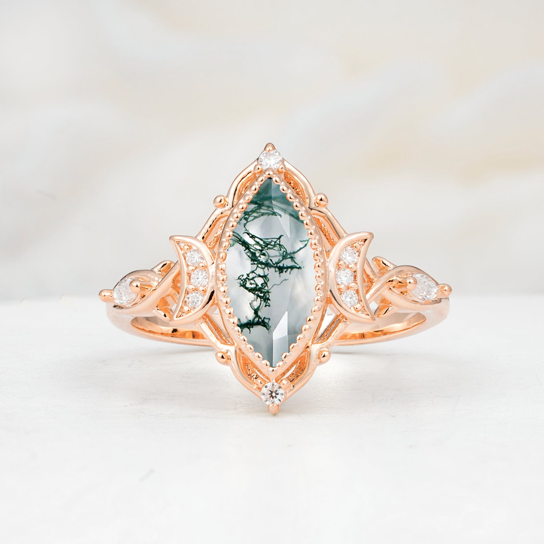 SR17656 Moss Agate Ring - Additional view