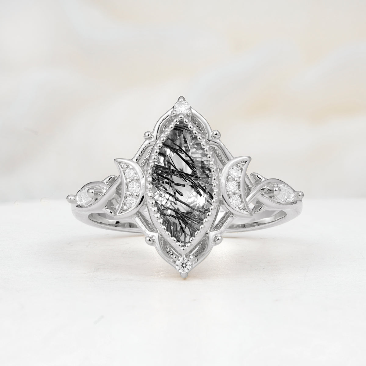 SR17656 Black Rutilated Quartz Ring - Additional view