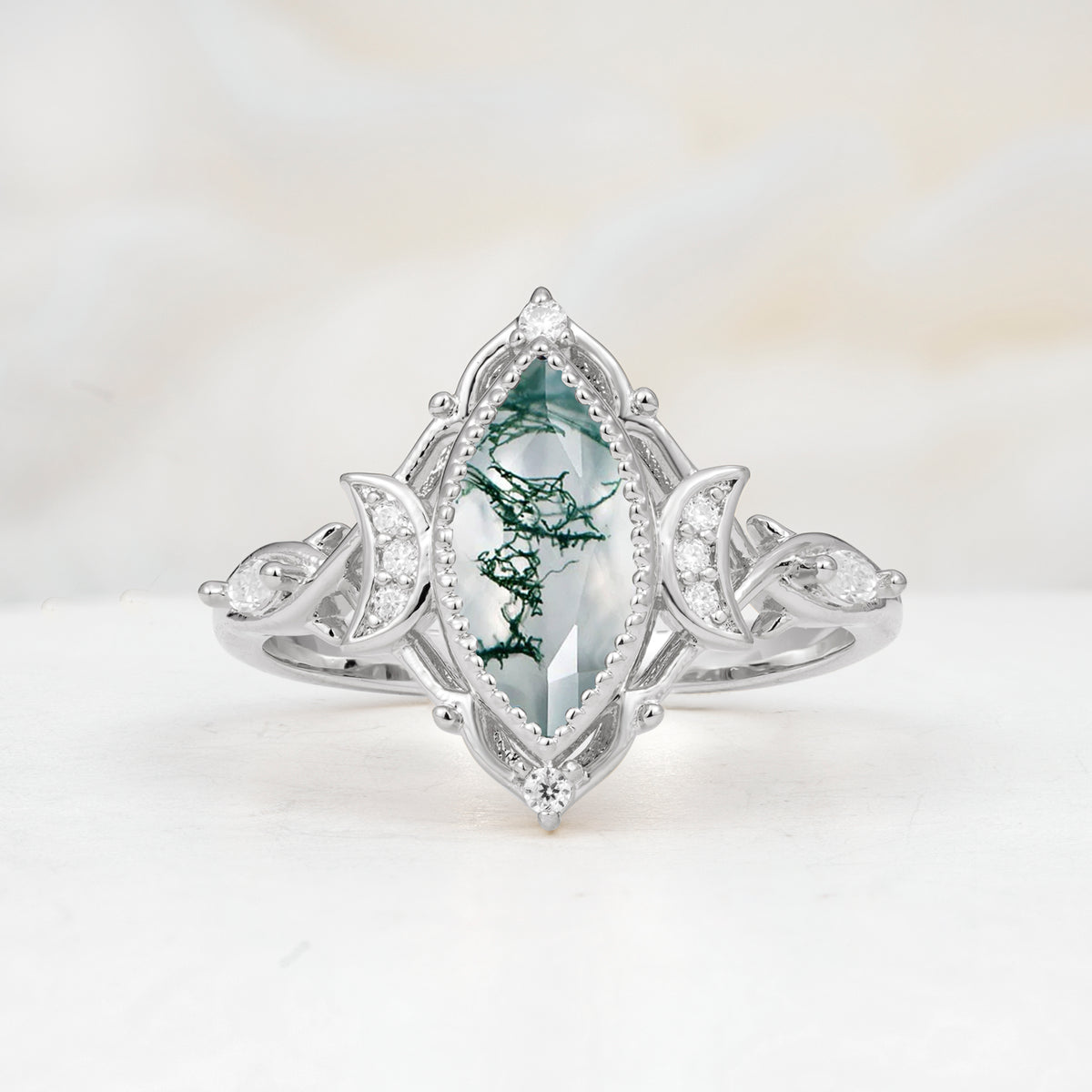 SR17656 Moss Agate Ring - Additional view
