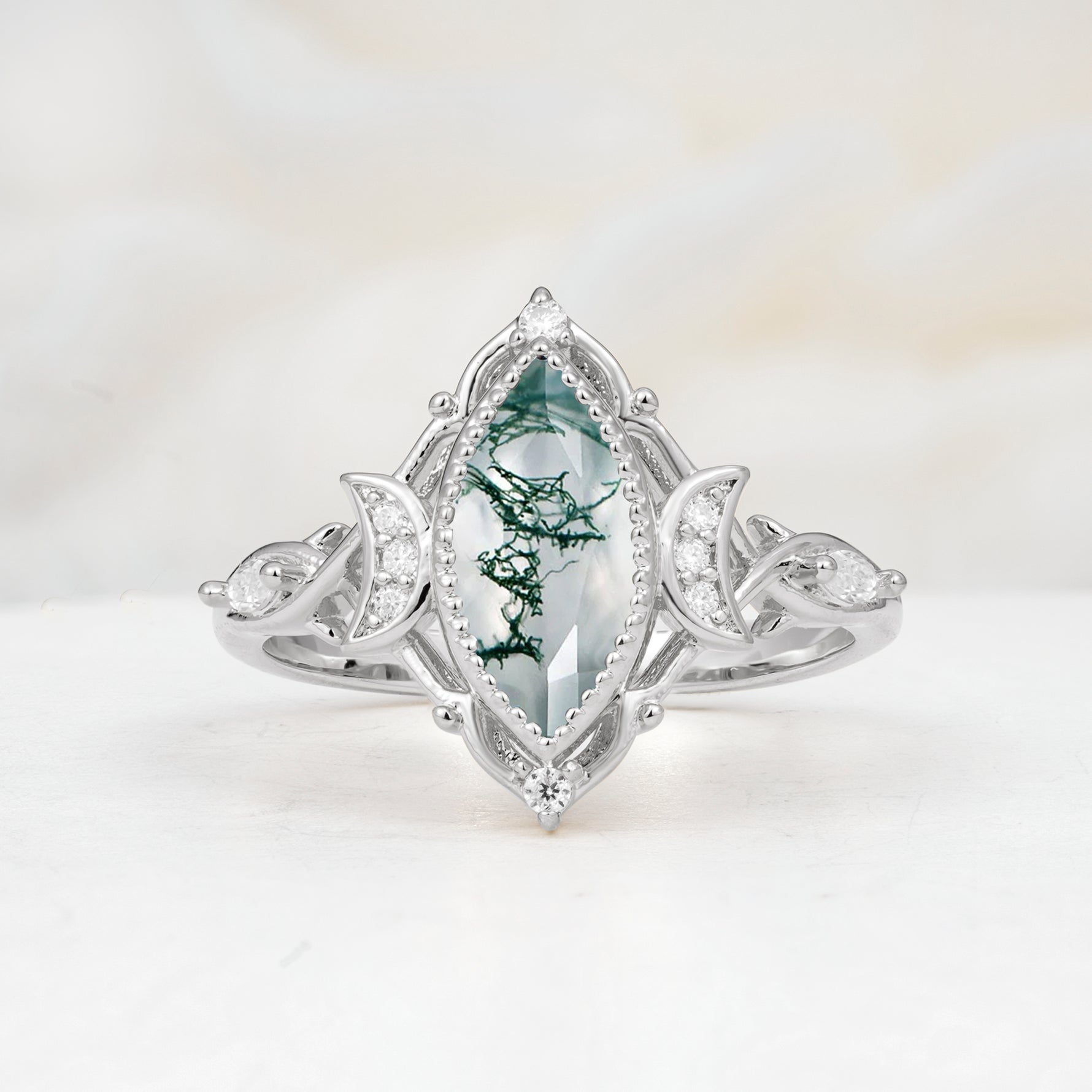 SR17656 Moss Agate Ring - Additional view