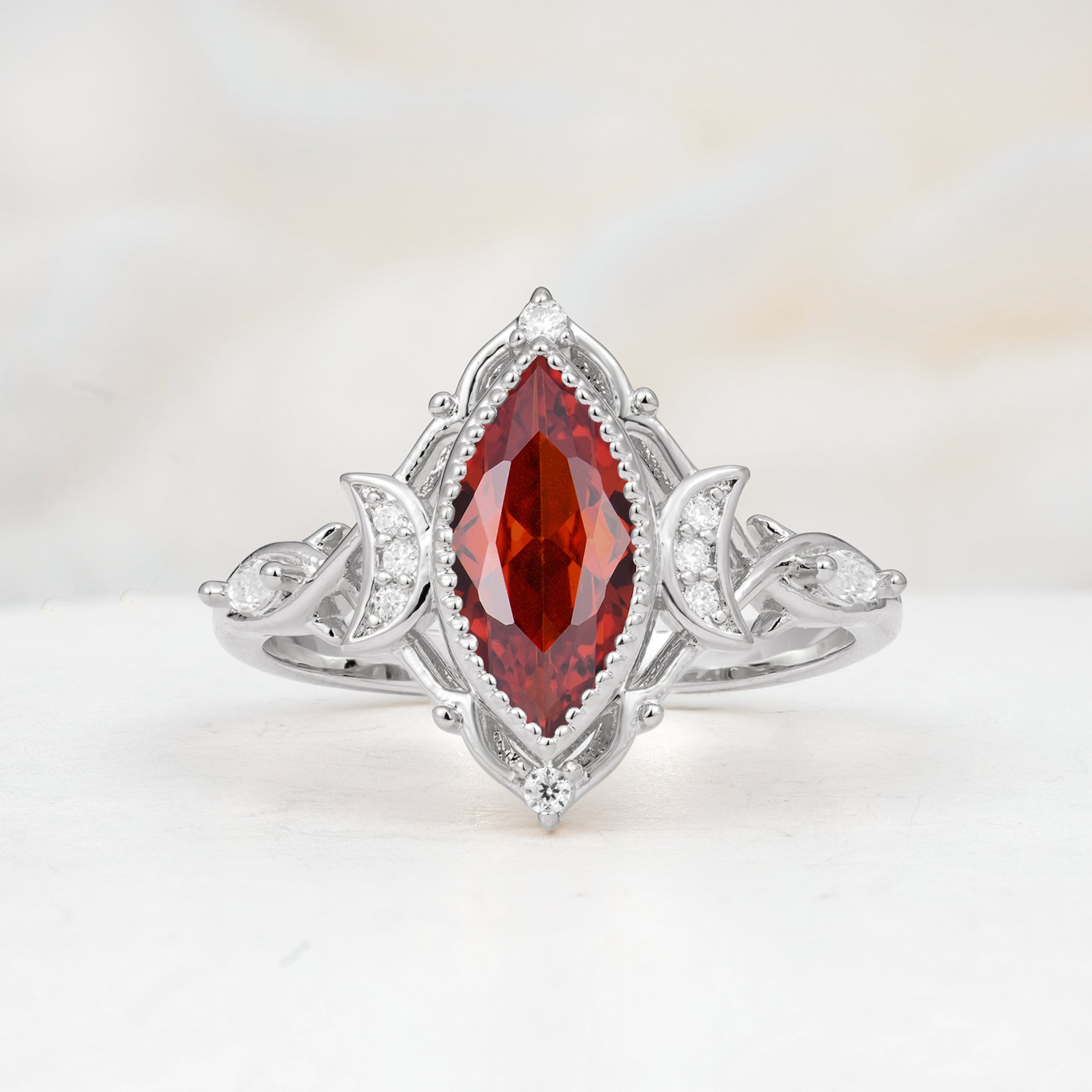 SR17656 Garnet Ring - Additional view
