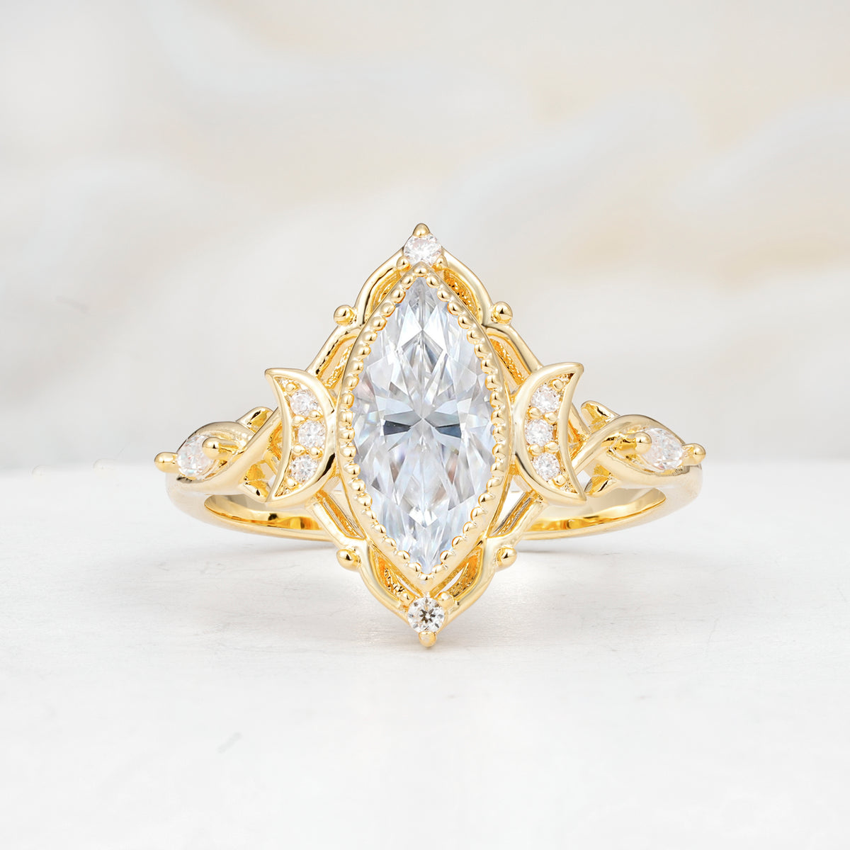 SR17656 Moissanite Ring - Yellow-Gold