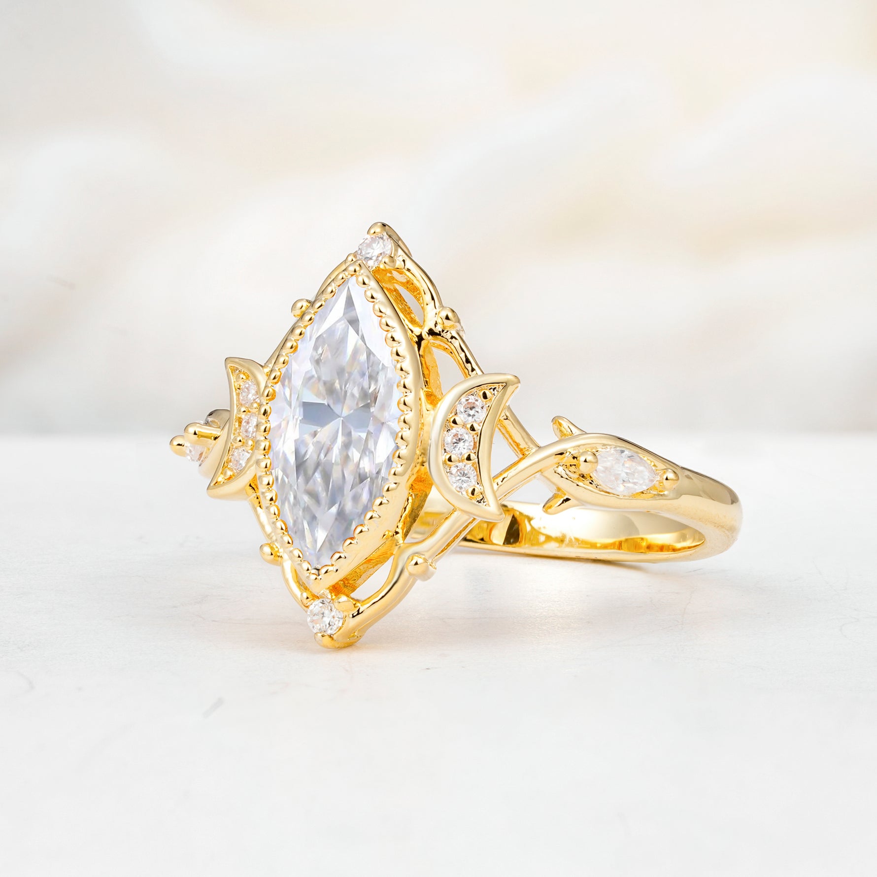 SR17656 Moissanite Ring - White-Gold