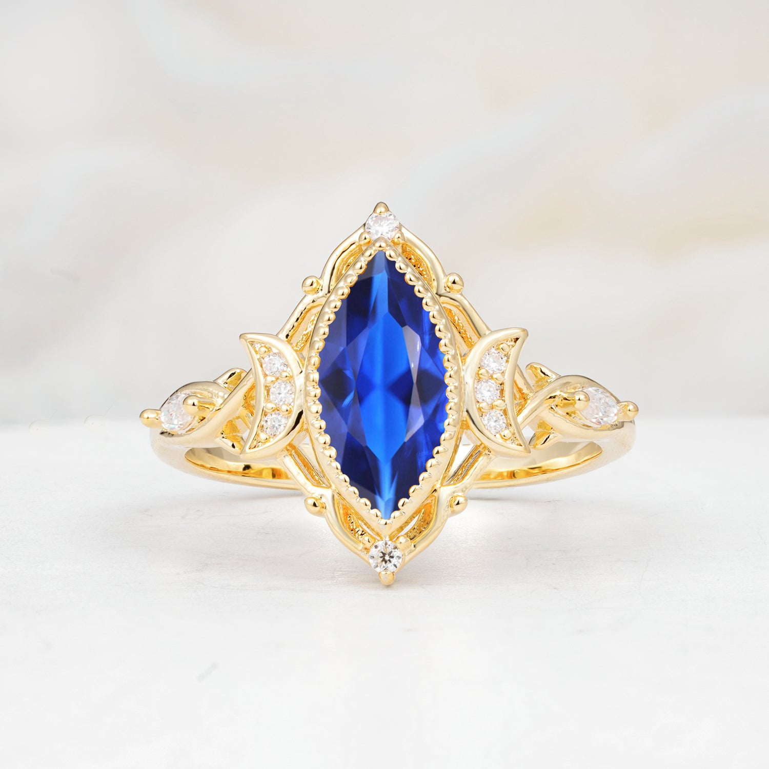SR17656 Sapphire Ring - Yellow-Gold