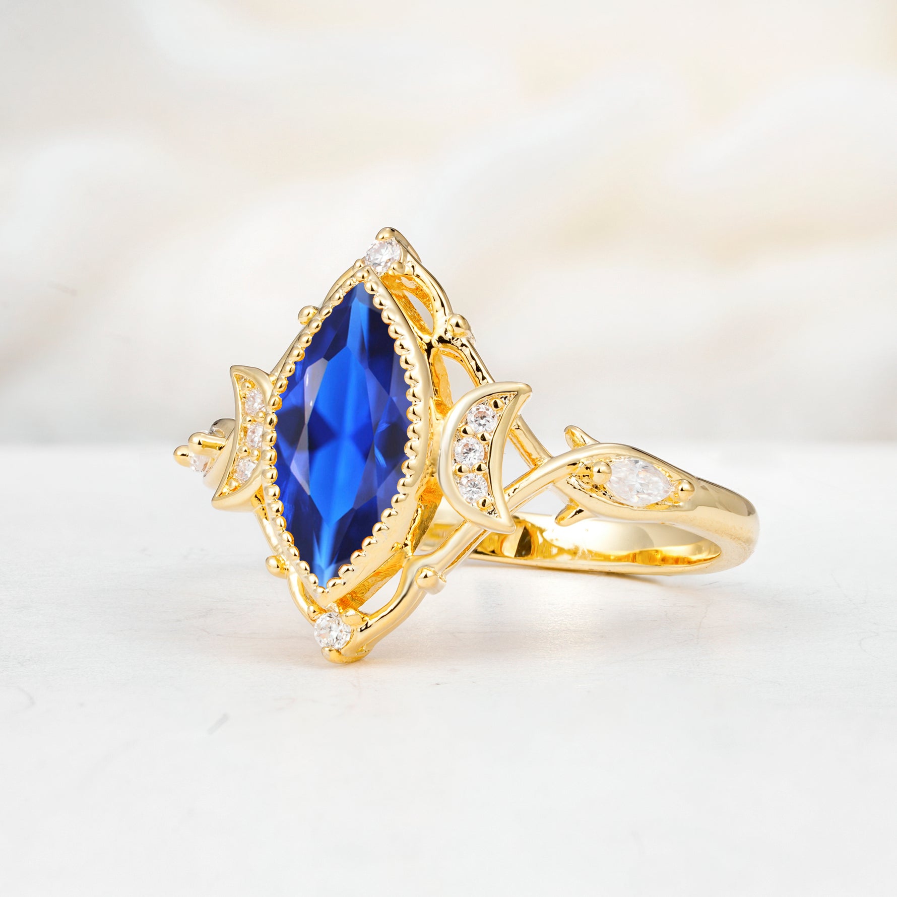 SR17656 Sapphire Ring - White-Gold