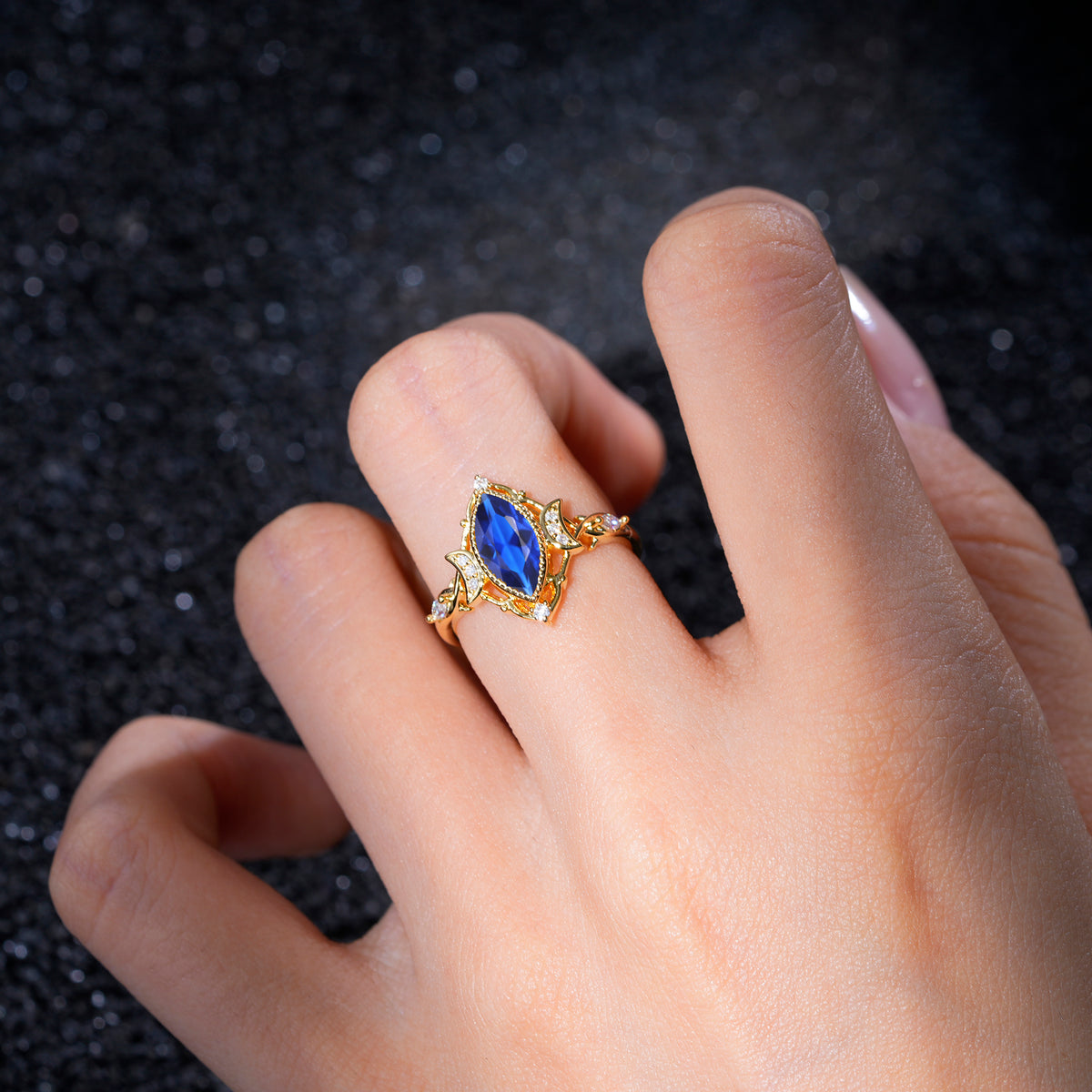 SR17656 Sapphire Ring - Rose-Gold