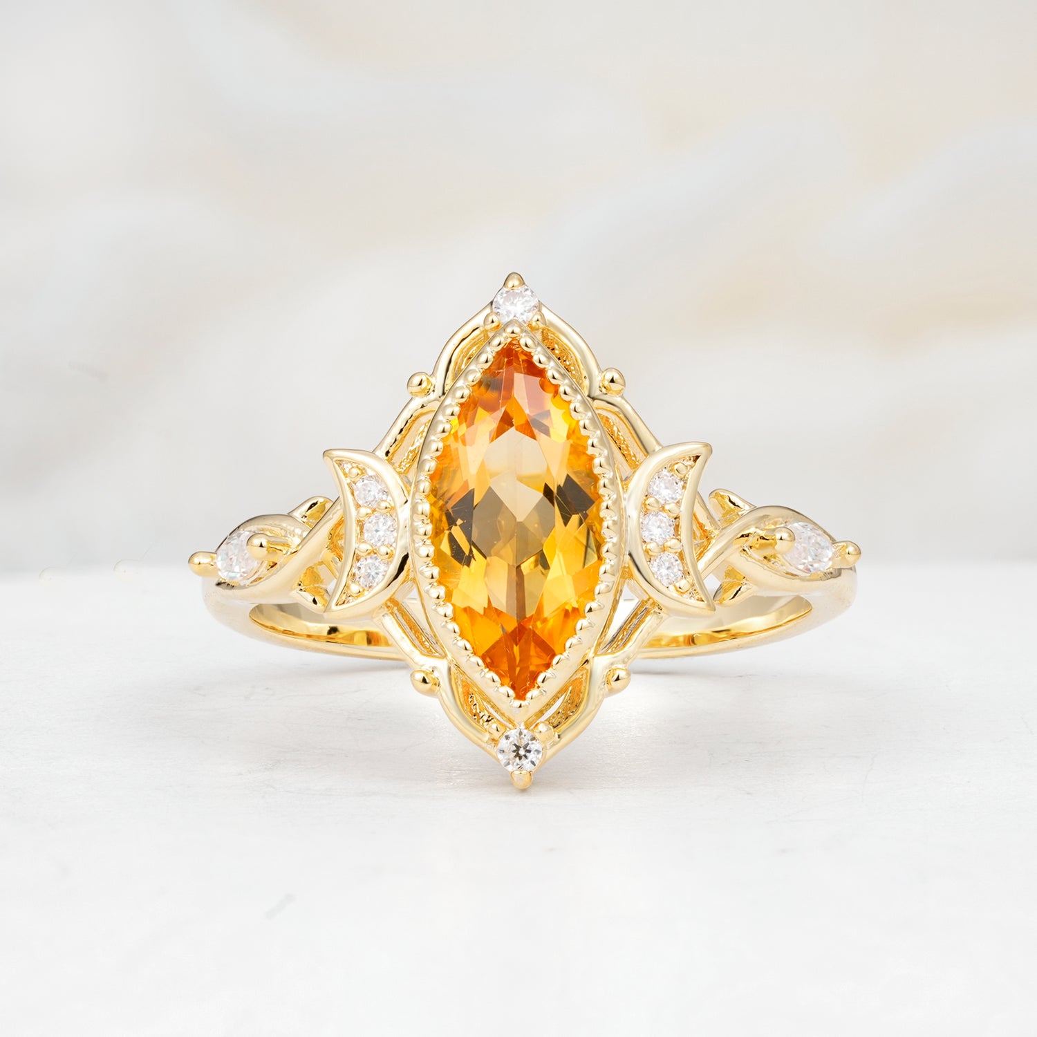 SR17656 Citrine Ring - Yellow-Gold