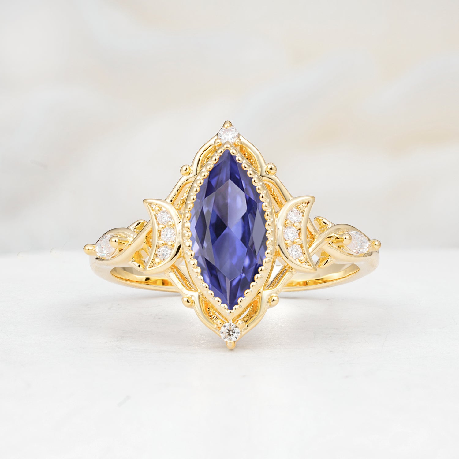 SR17656 Tanzanite Ring - Yellow-Gold