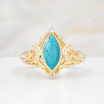 SR17656 Turquoise Ring - Yellow-Gold