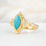 SR17656 Turquoise Ring - White-Gold