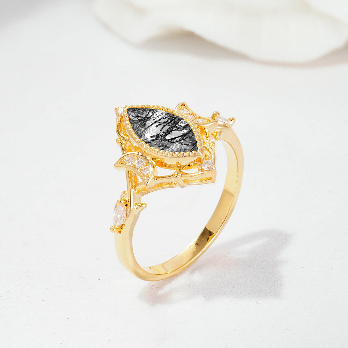 SR17656 Black Rutilated Quartz Ring - Additional view