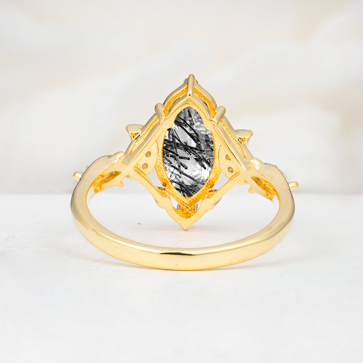 SR17656 Black Rutilated Quartz Ring - Additional view