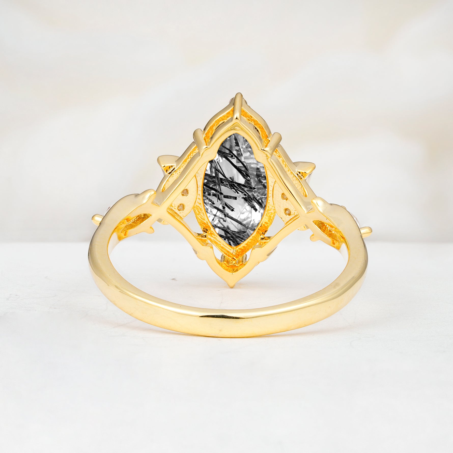 SR17656 Black Rutilated Quartz Ring - Additional view