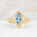 SR17656 Aquamarine Ring - Yellow-Gold