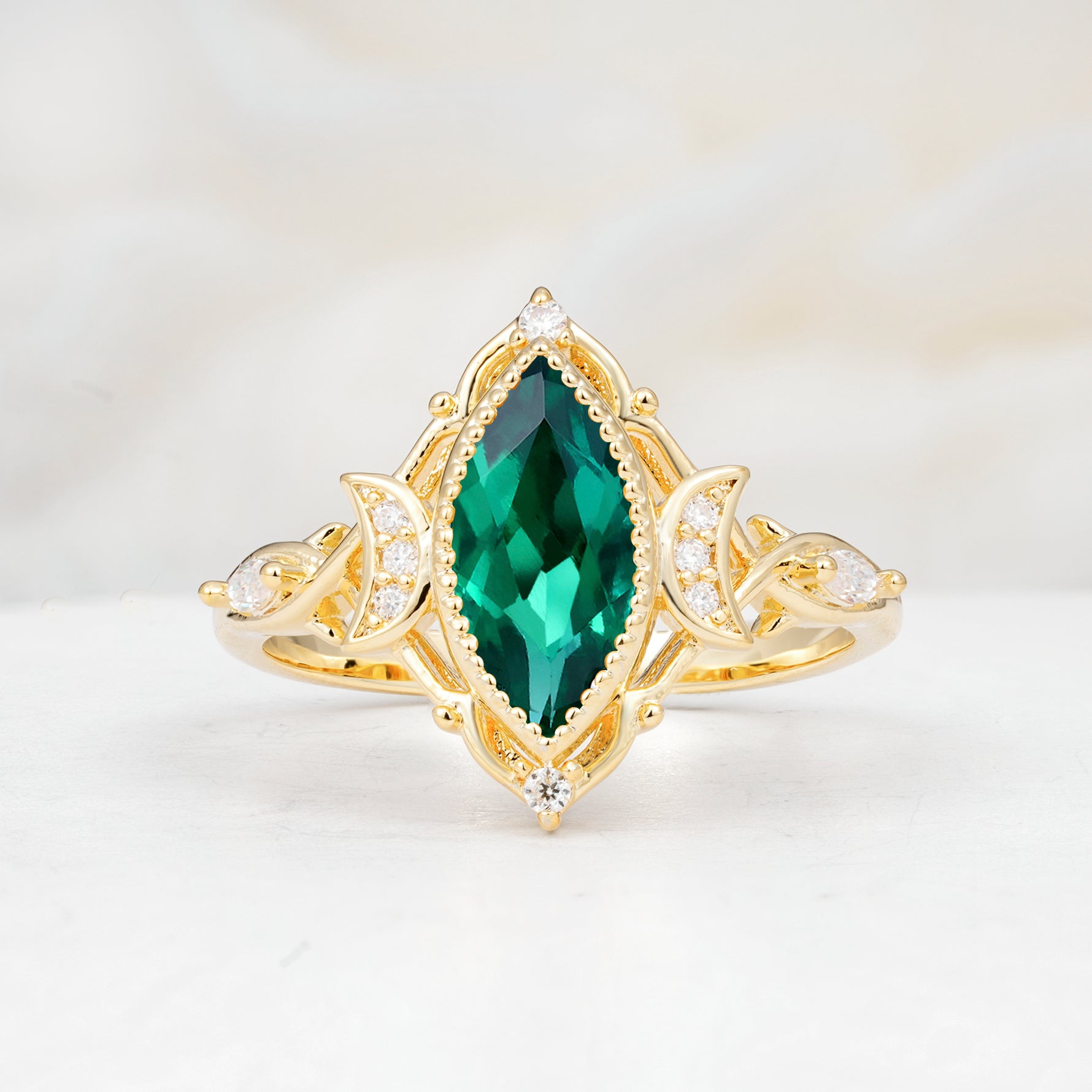SR17656 Emerald Ring - Yellow-Gold