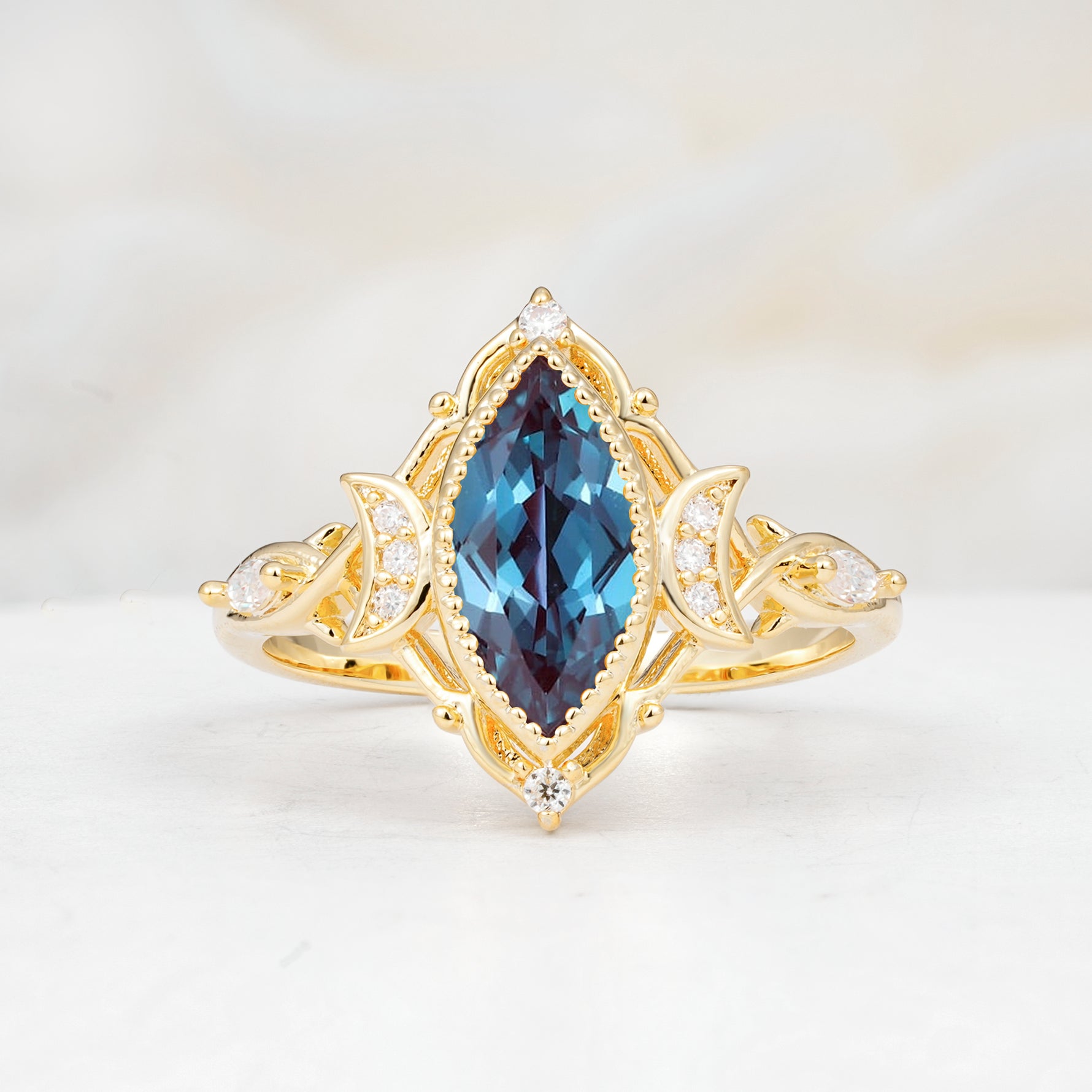 SR17656 Alexandrite Ring - Yellow-Gold