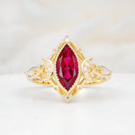 SR17656 Ruby Ring - Yellow-Gold