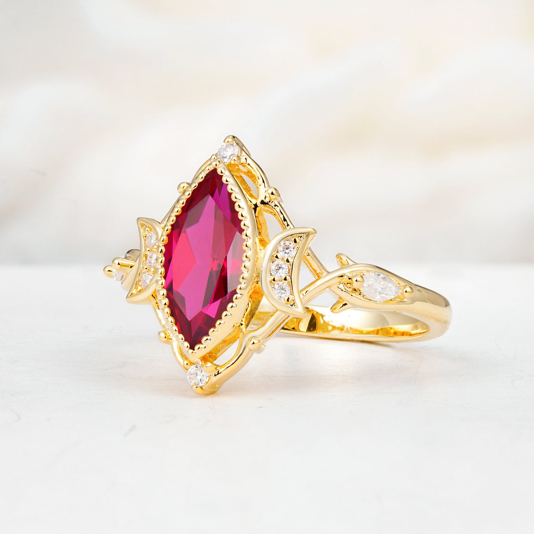 SR17656 Ruby Ring - White-Gold