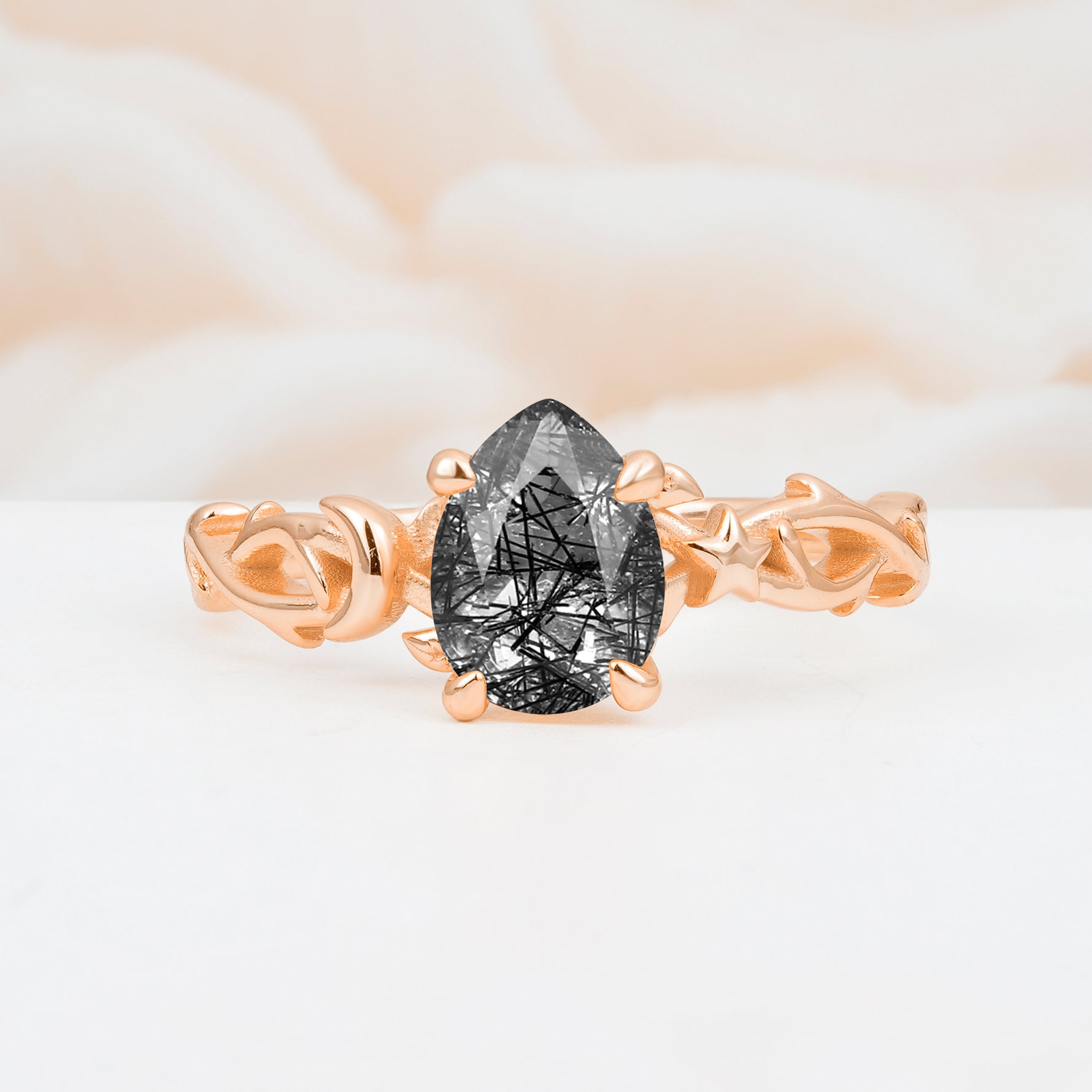SR17666 Black Rutilated Quartz Ring - Additional view
