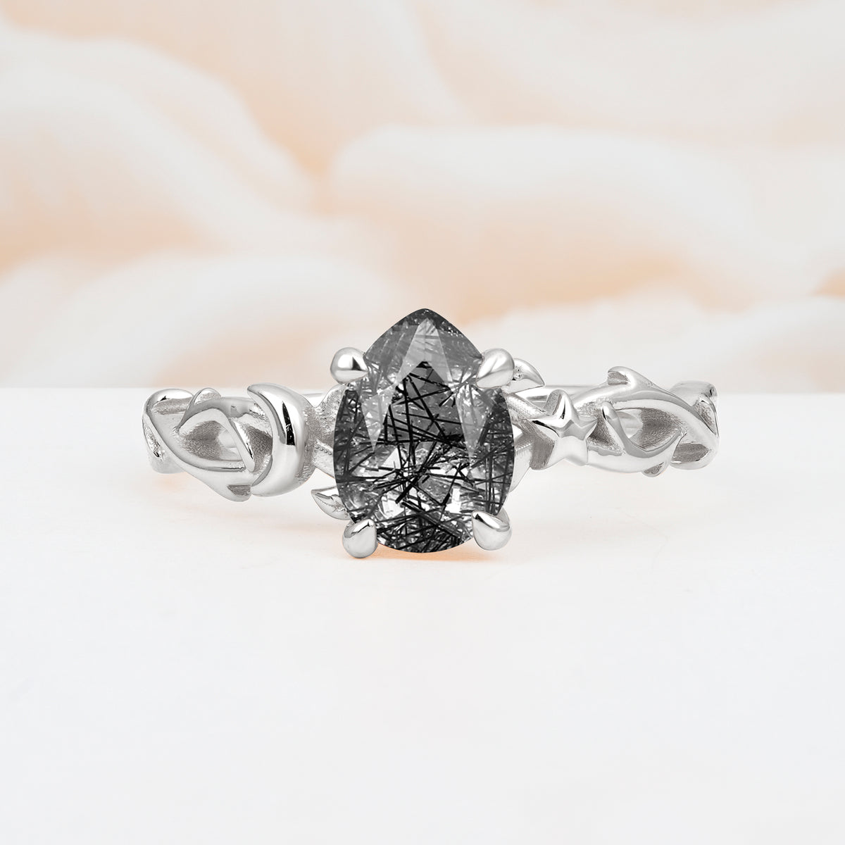SR17666 Black Rutilated Quartz Ring - Additional view