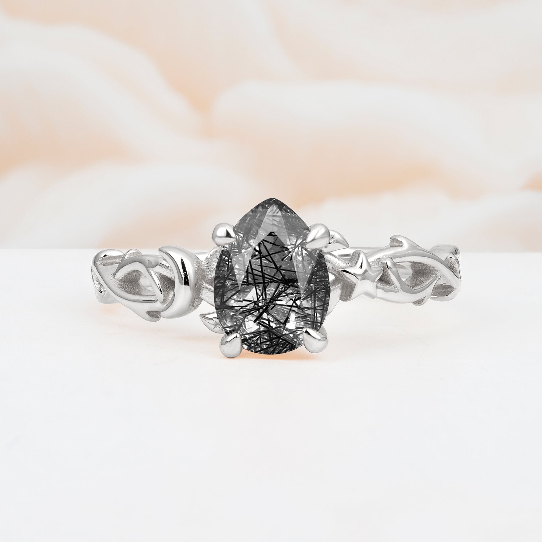 SR17666 Black Rutilated Quartz Ring - Additional view