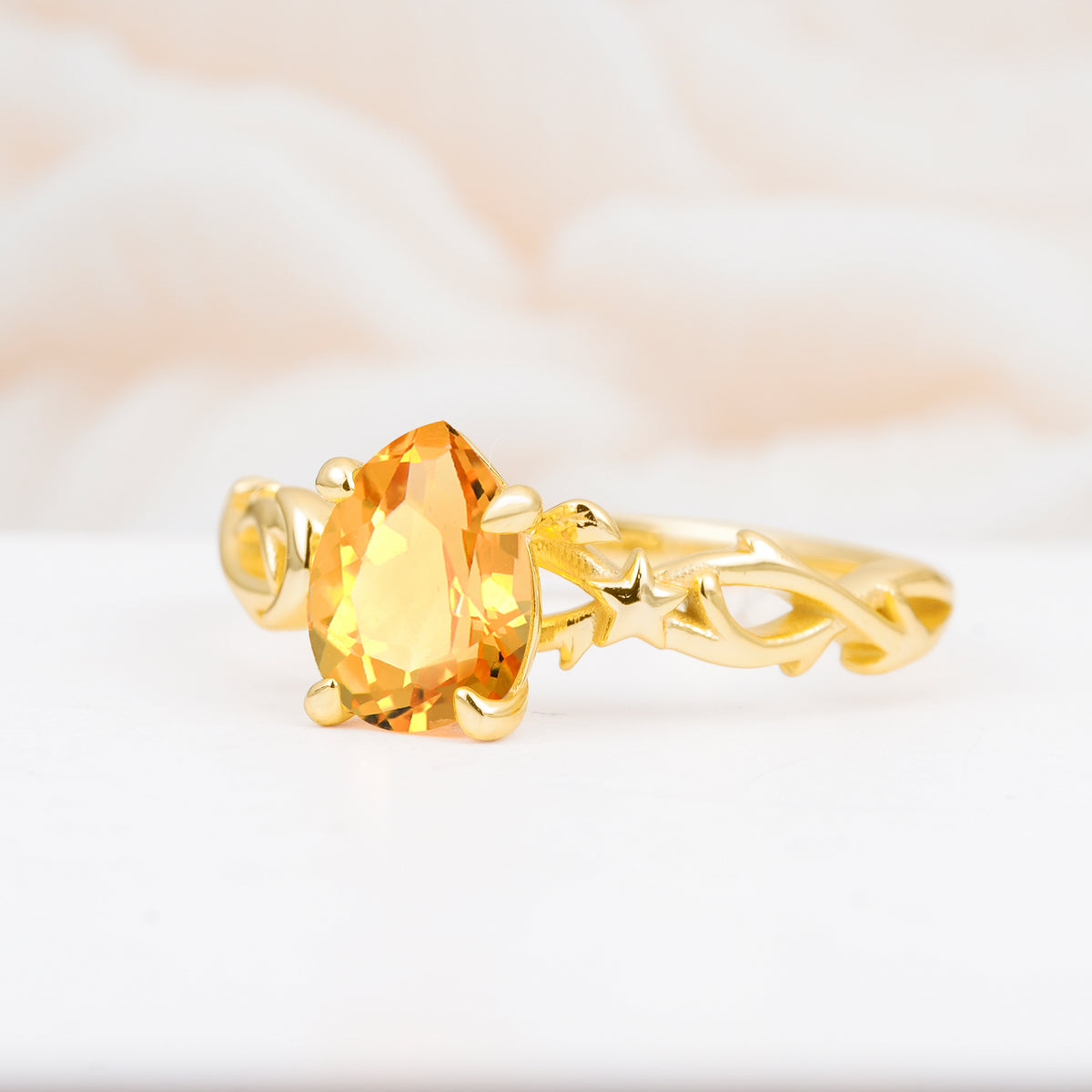 SR17666 Citrine Ring - White-Gold