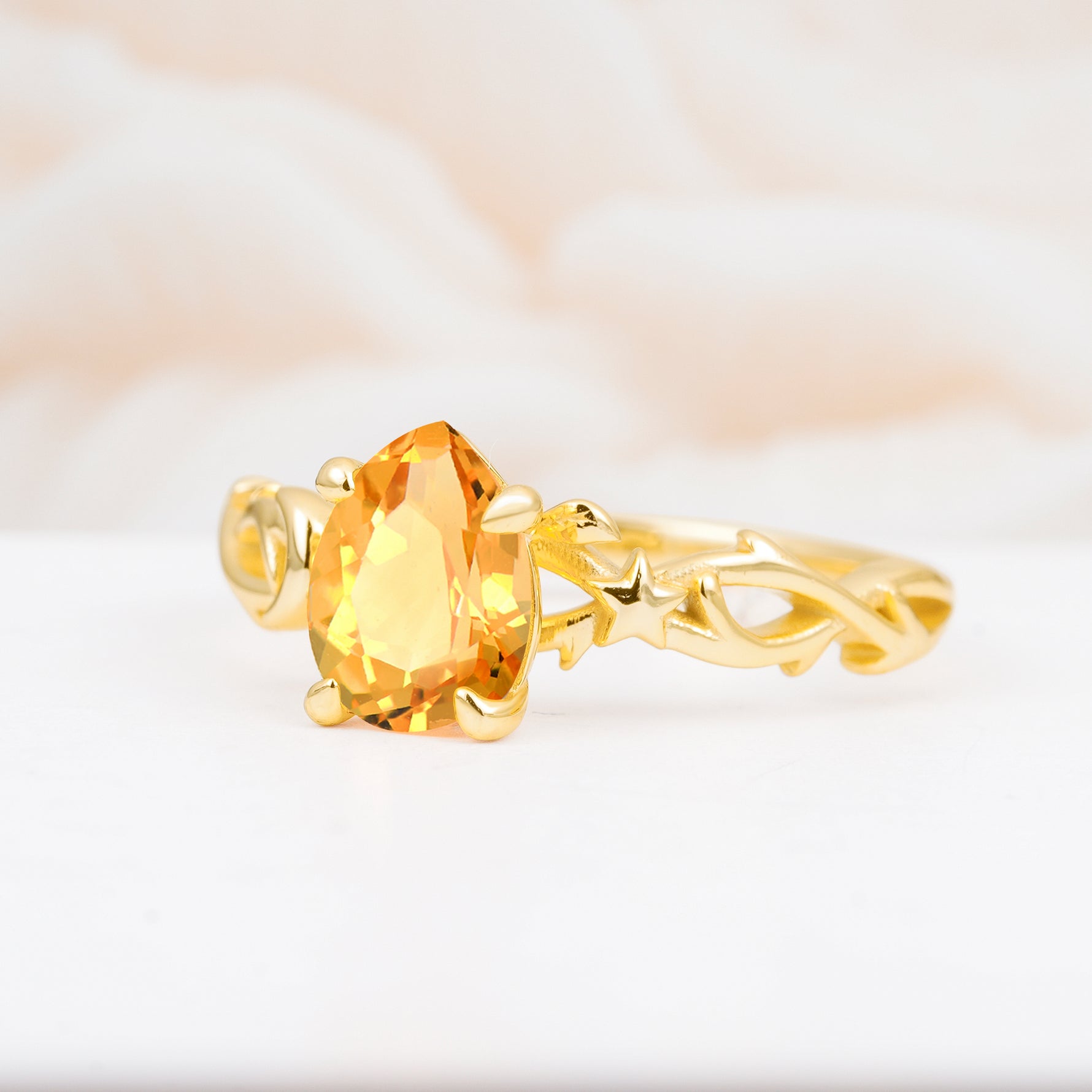 SR17666 Citrine Ring - White-Gold