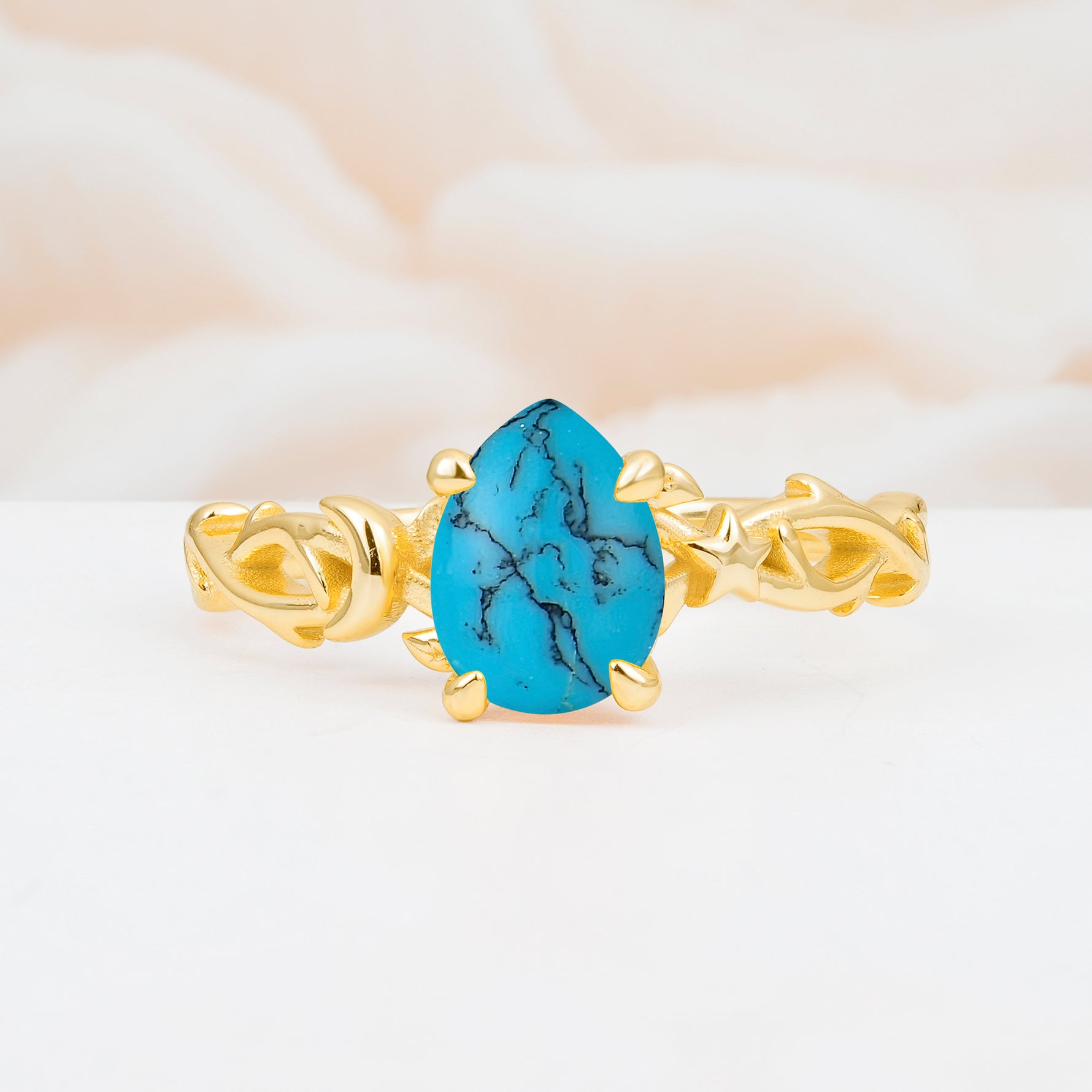 SR17666 Turquoise Ring - Yellow-Gold