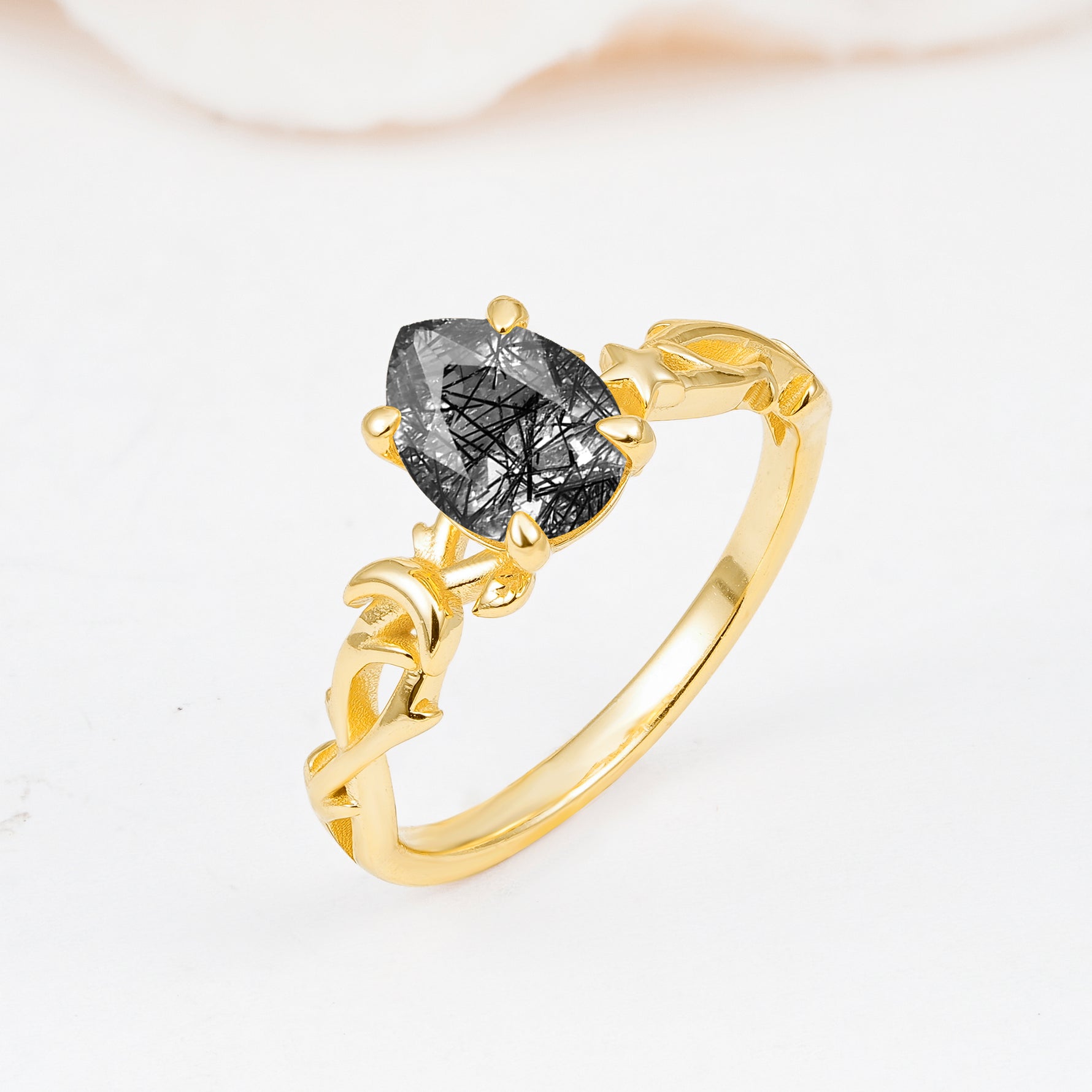 SR17666 Black Rutilated Quartz Ring - Additional view