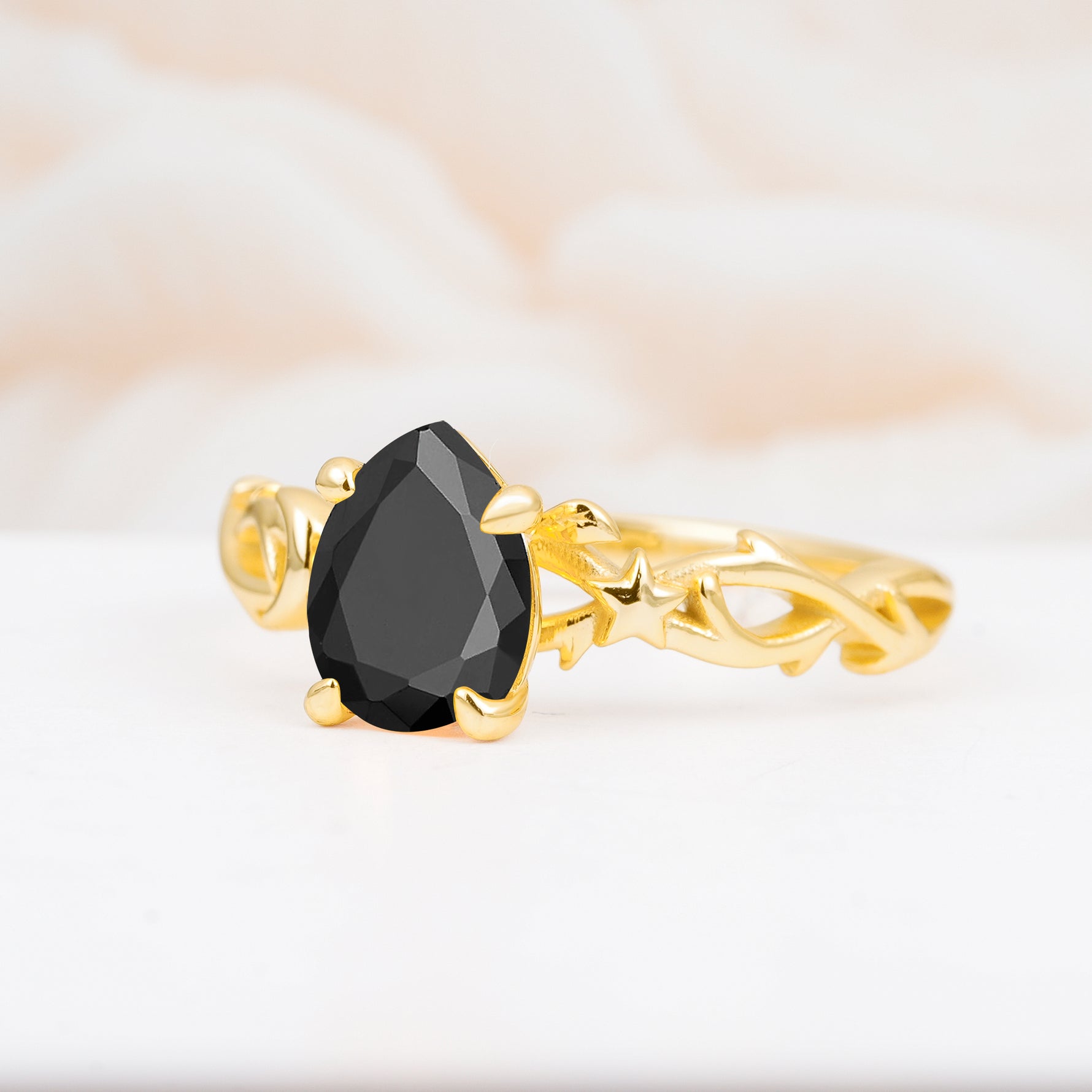 SR17666 Black Onyx Ring - White-Gold