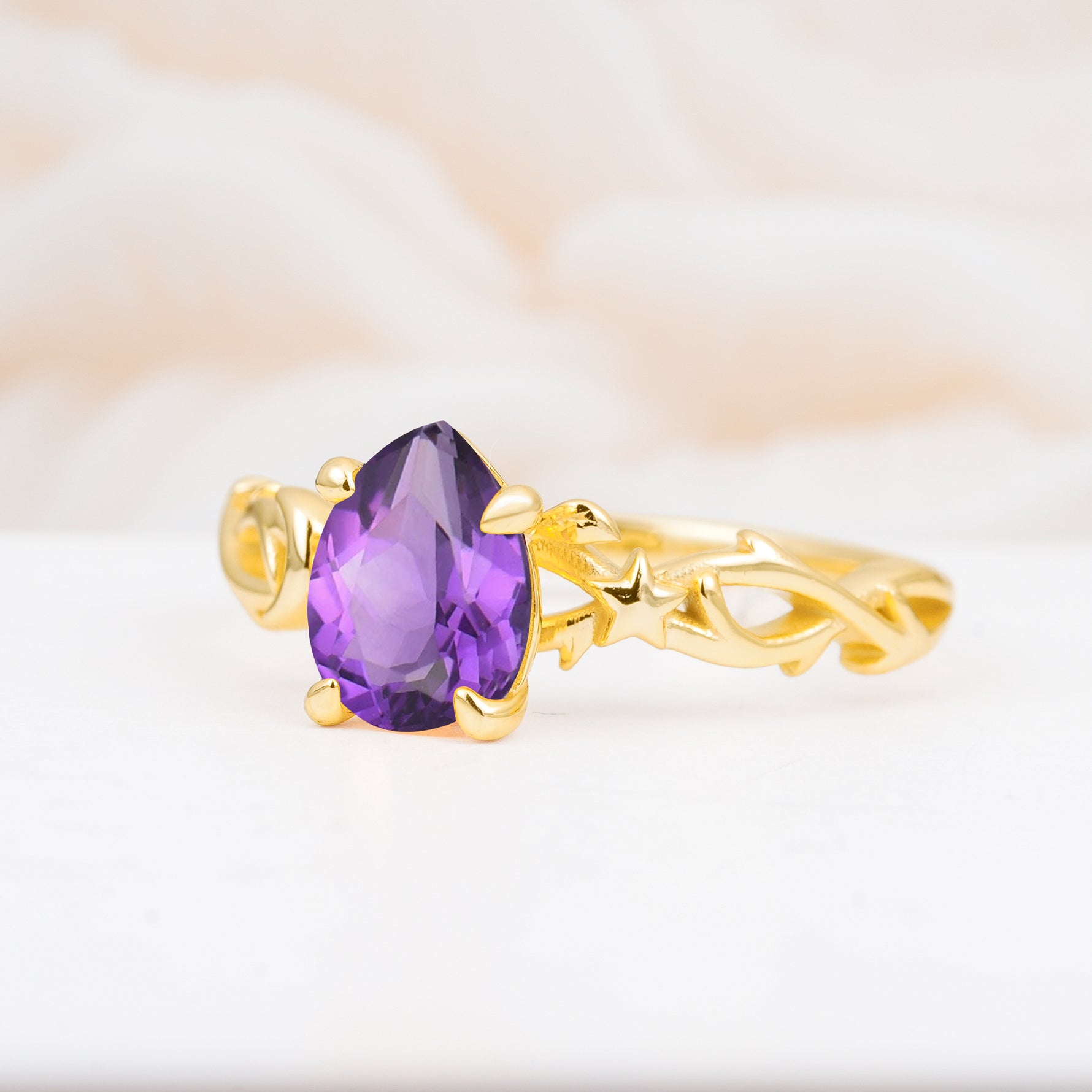 SR17666 Amethyst Ring - White-Gold