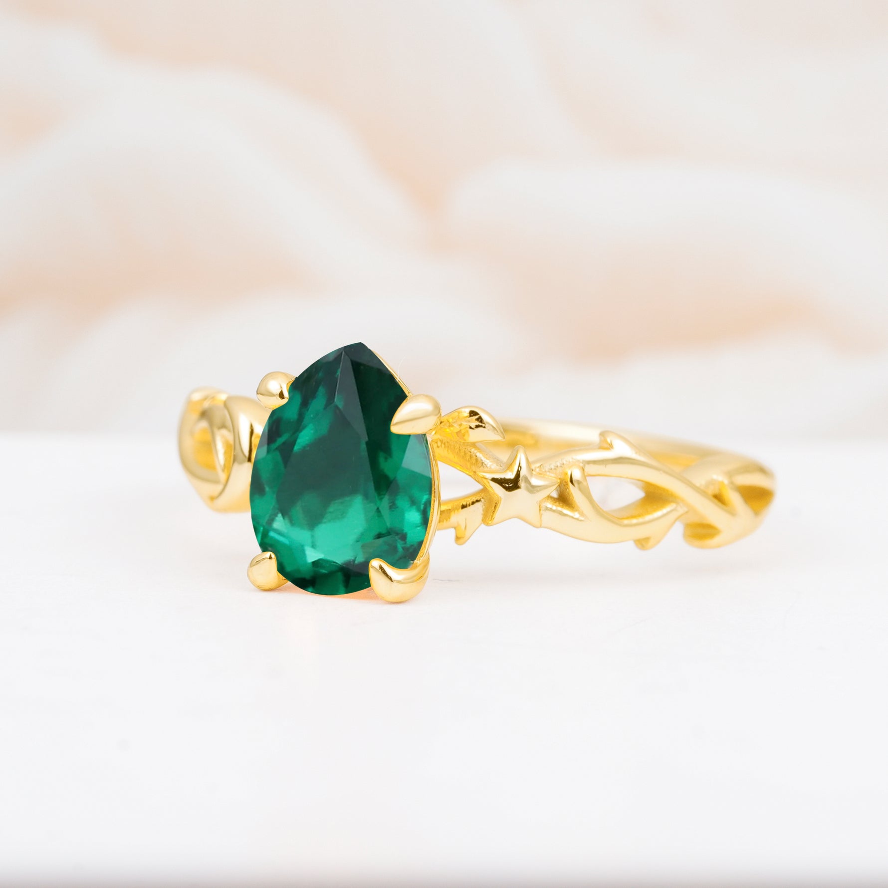 SR17666 Emerald Ring - White-Gold