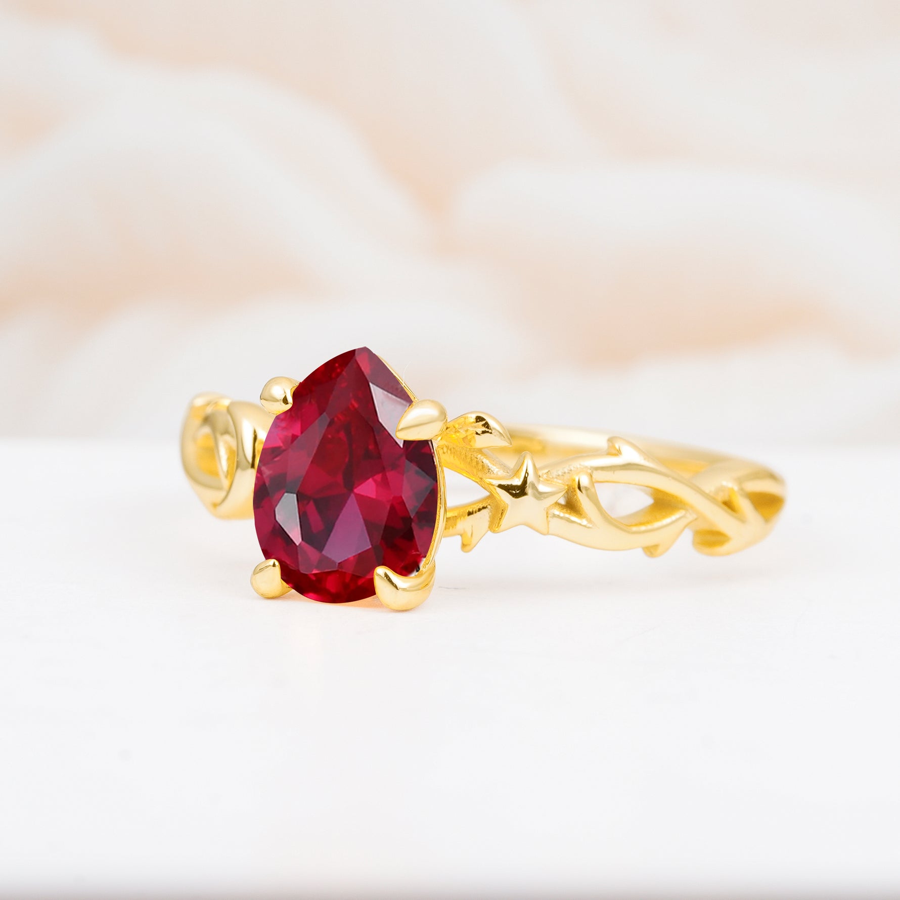 SR17666 Ruby Ring - White-Gold
