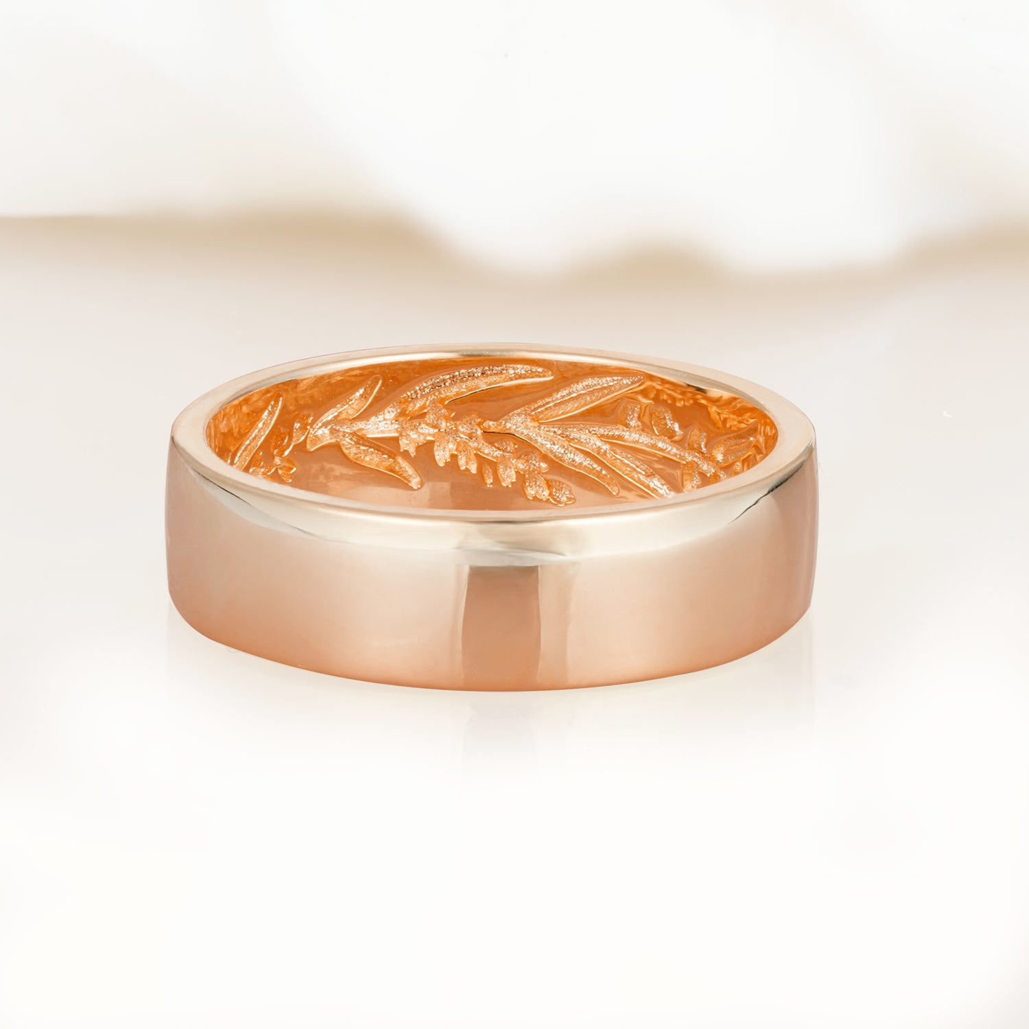 Minimalist Nature Inspired Men's Wedding Bands
