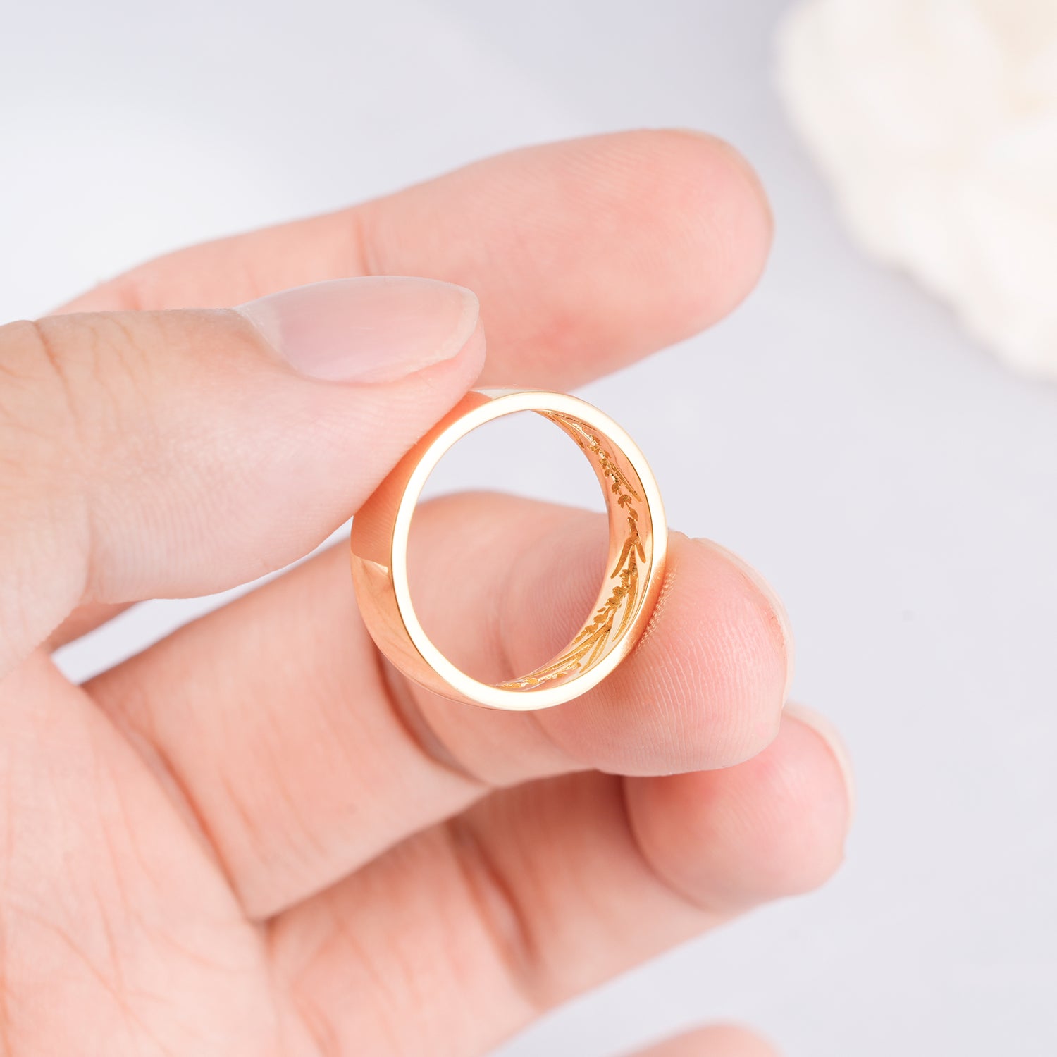 Minimalist Nature Inspired Men's Wedding Bands