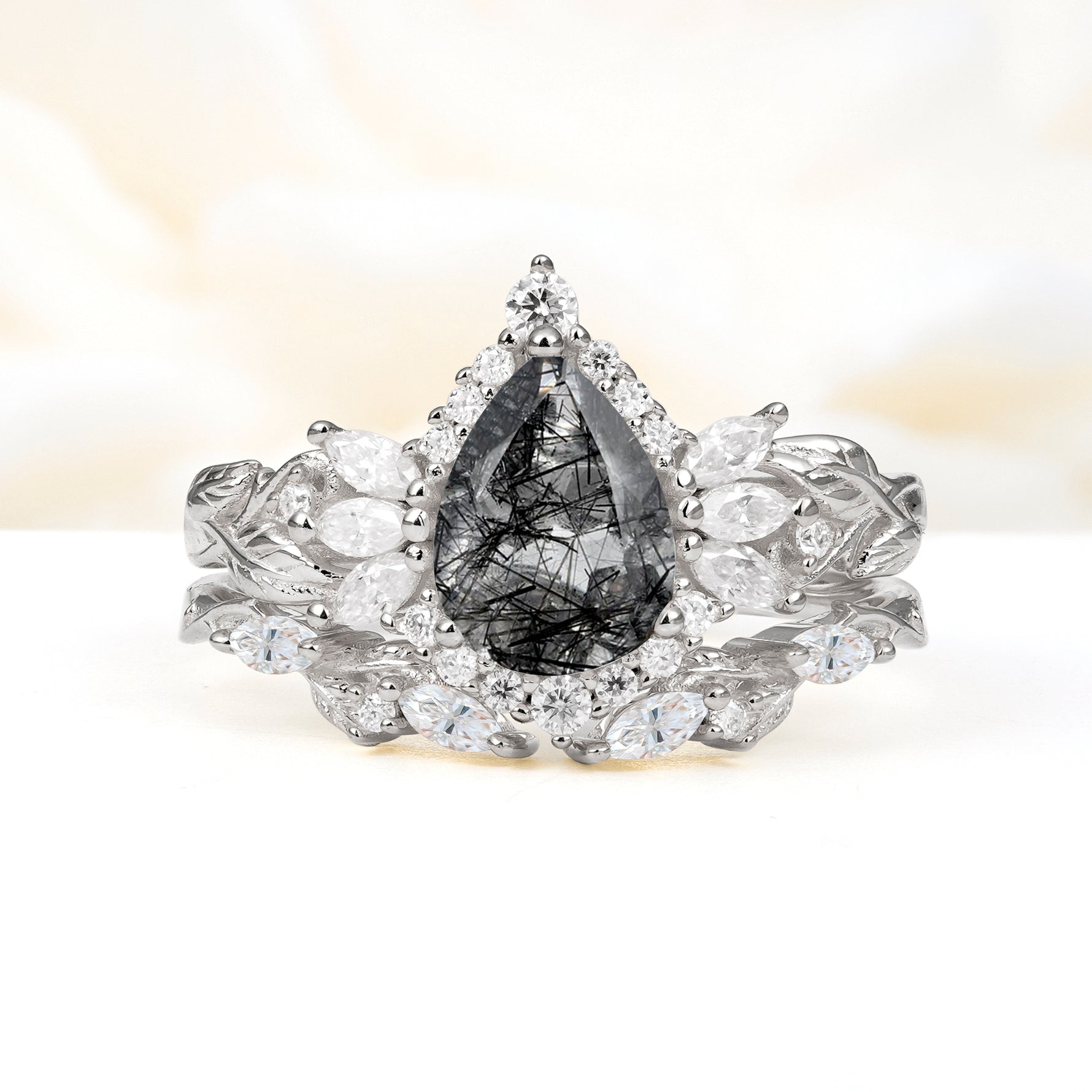 SR17675 Black Rutilated Quartz Ring - Additional view