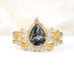 SR17675 Black Rutilated Quartz Ring - Yellow-Gold