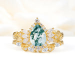 SR17675 Moss Agate Ring - Yellow-Gold