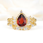 SR17675 Garnet Ring - Yellow-Gold