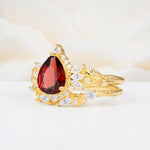 SR17675 Garnet Ring - White-Gold