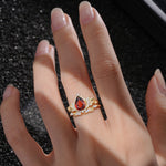 SR17675 Garnet Ring - Rose-Gold