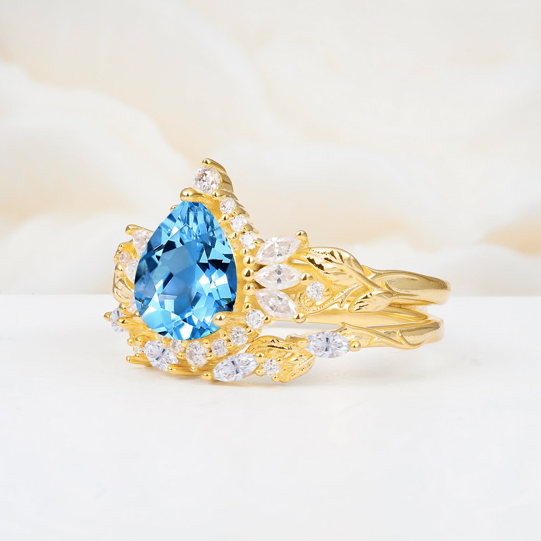 SR17675 Aquamarine Ring - White-Gold