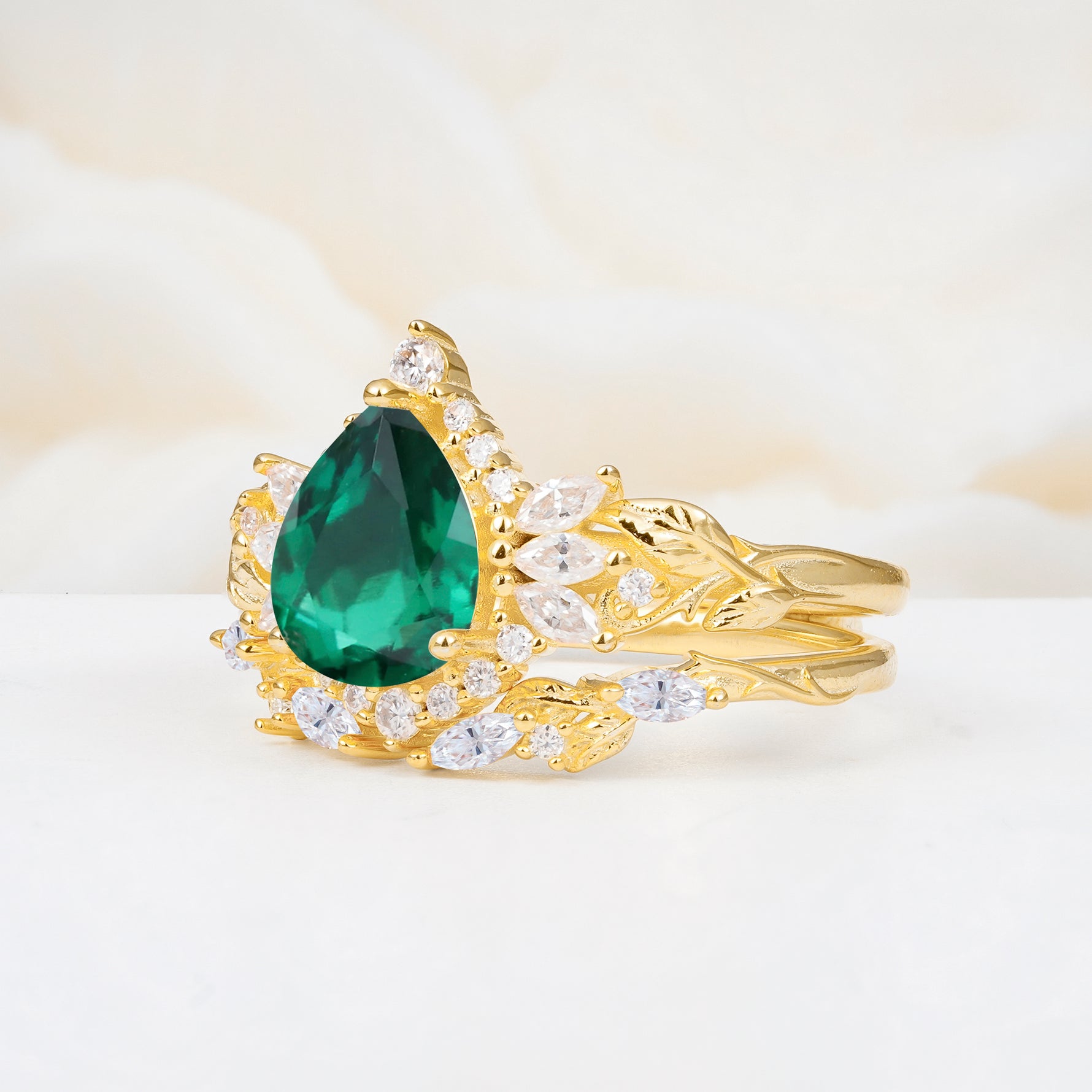 SR17675 Emerald Ring - White-Gold