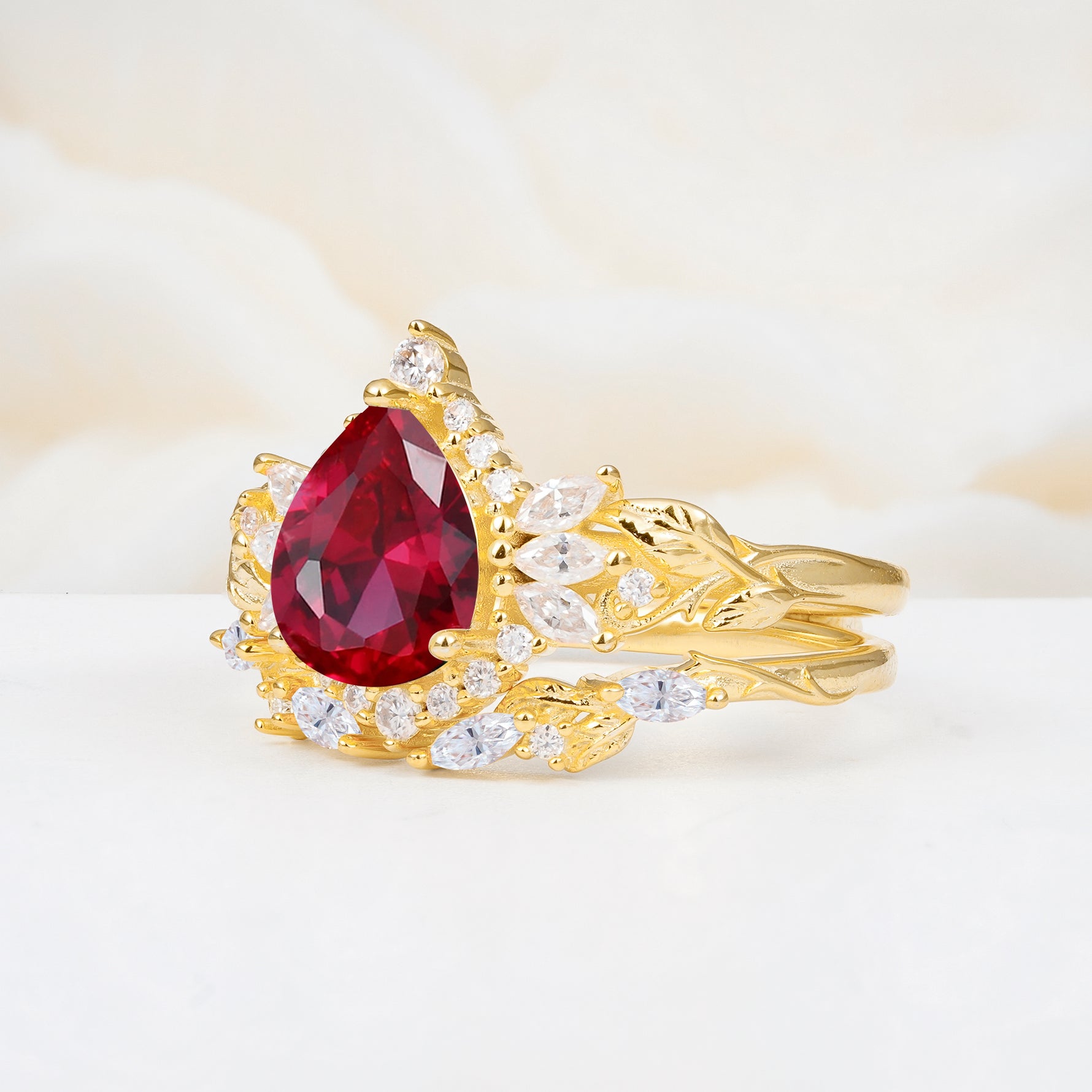 SR17675 Ruby Ring - White-Gold