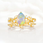 SR17677 Fire Opal Ring - Yellow-Gold