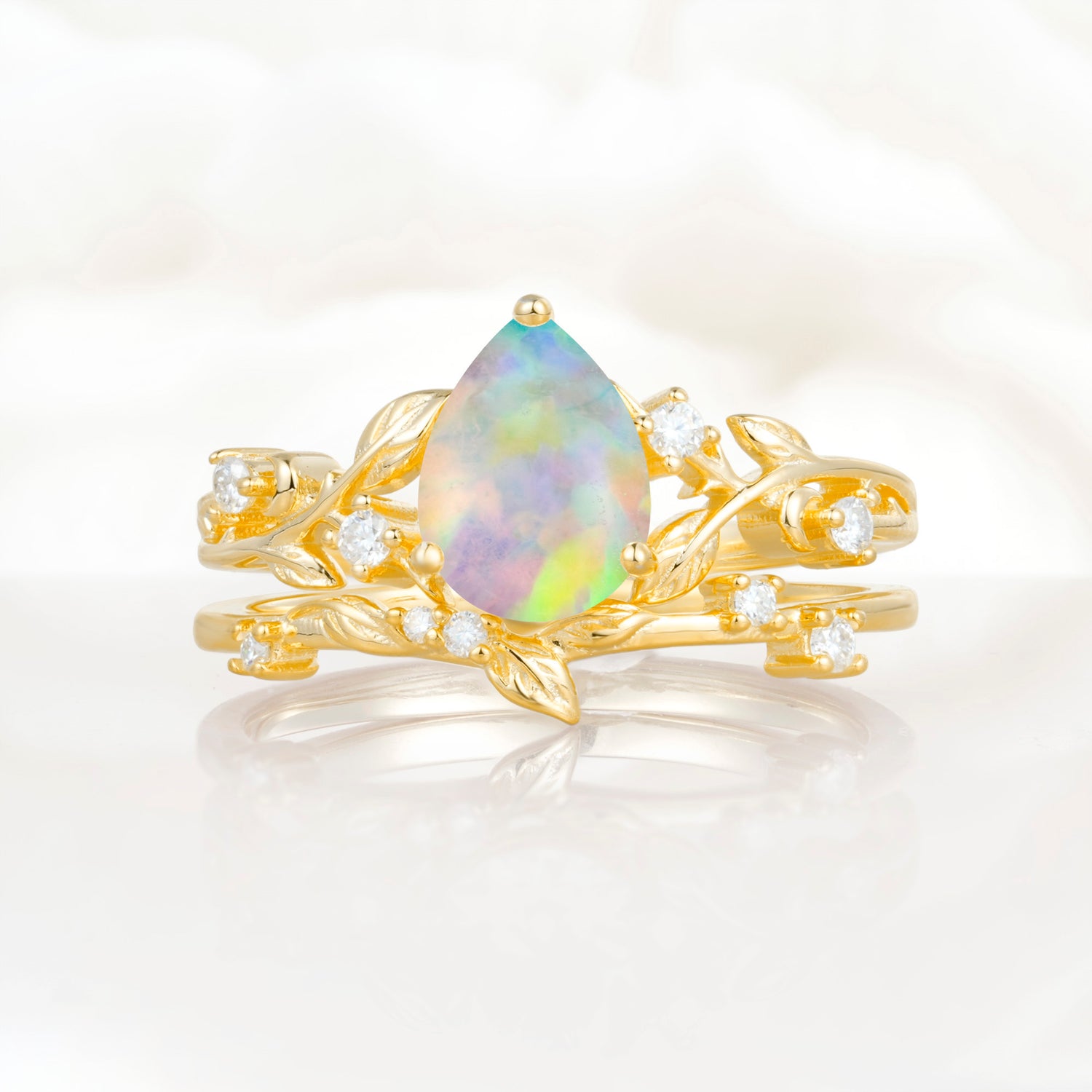 SR17677 Fire Opal Ring - Yellow-Gold